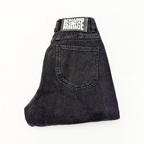 Reclaimed Vintage Charcoal Black Vintage Wash Denim Jeans Size 24 - Picture 1 of 11